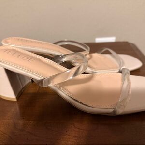 Illude Women's Clear Strap Heels - Cream